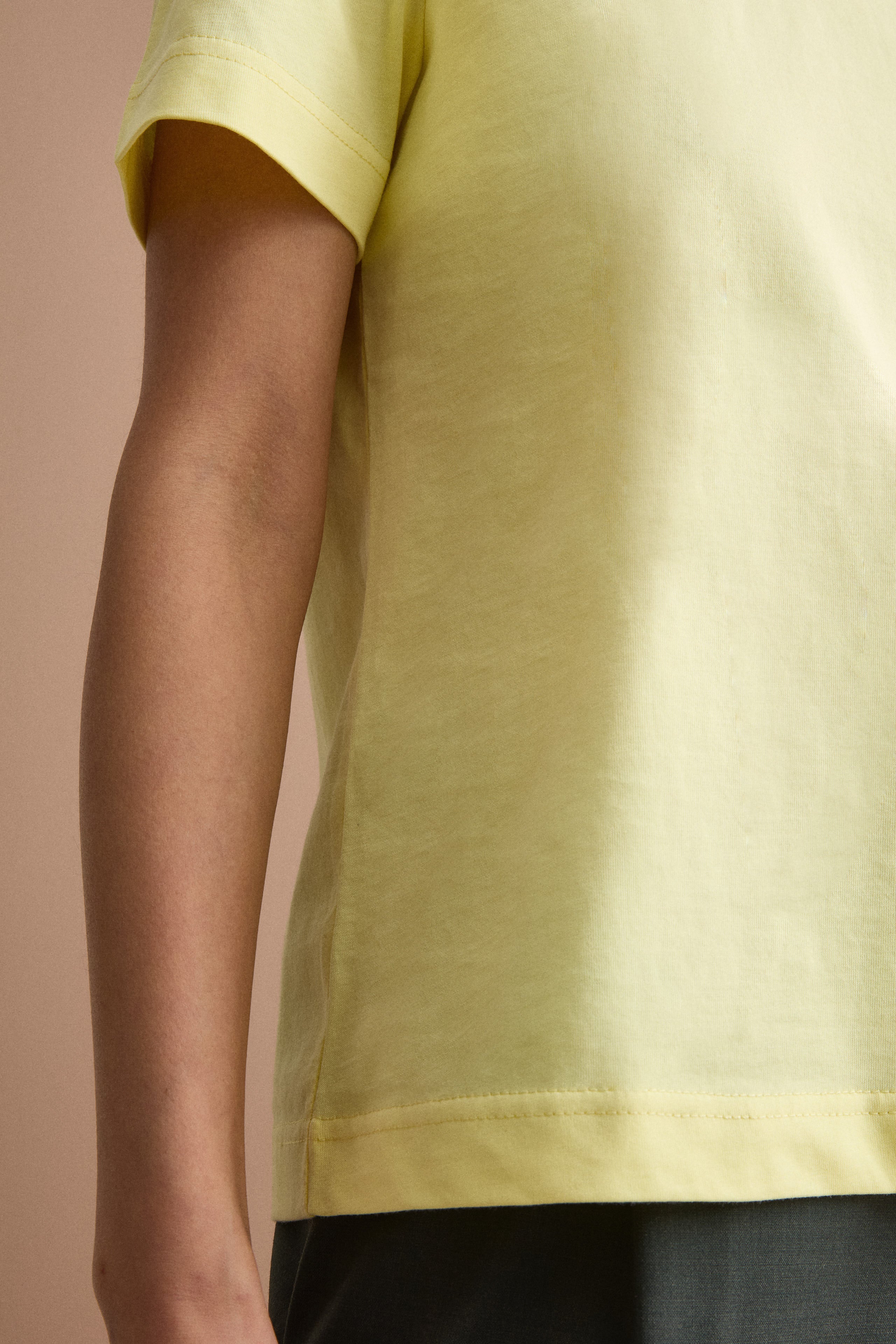 T-Shirt Boxy in Cotone - GIALLO CHIARO