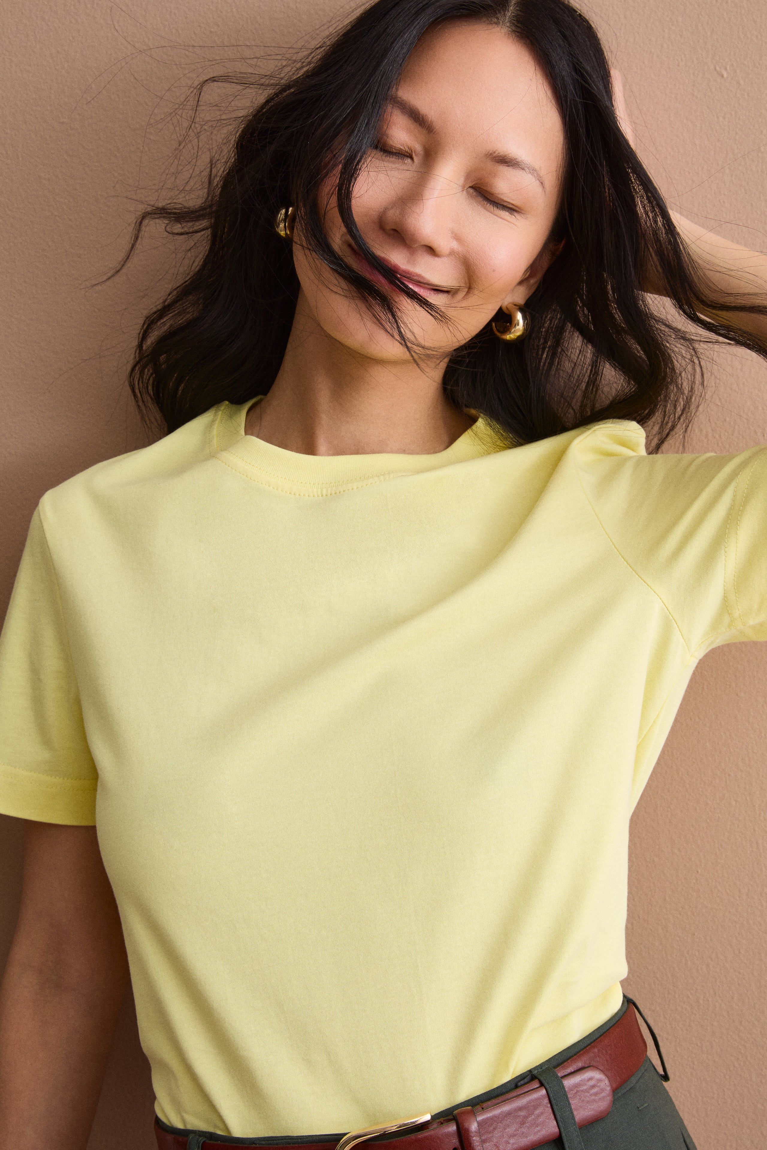 T-Shirt Boxy in Cotone - GIALLO CHIARO