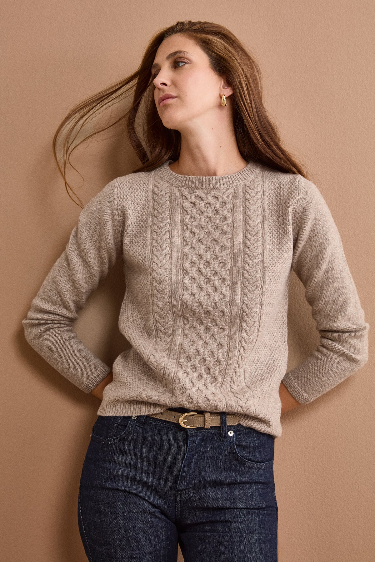 Wool and Cashmere Textured Crew-Neck Sweater - -