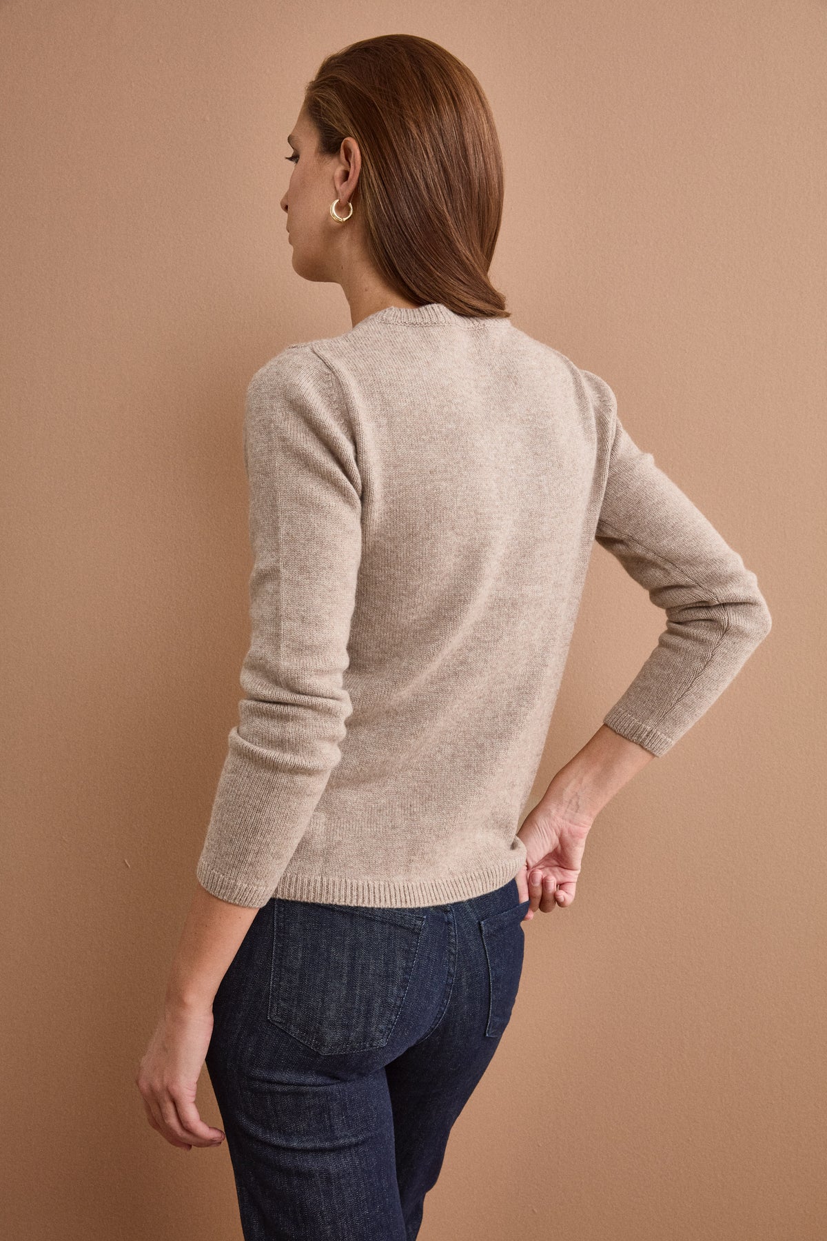 Pull texturé en laine et cachemire - -