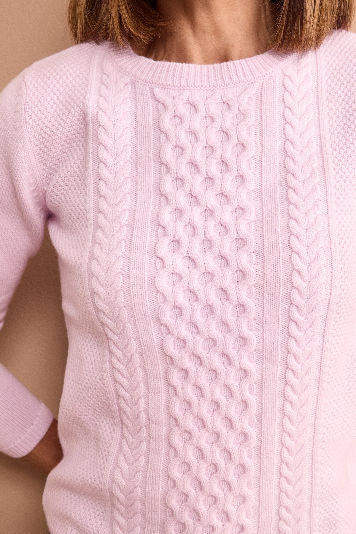 Girocollo Lavorato in Lana e Cashmere - GLICINE