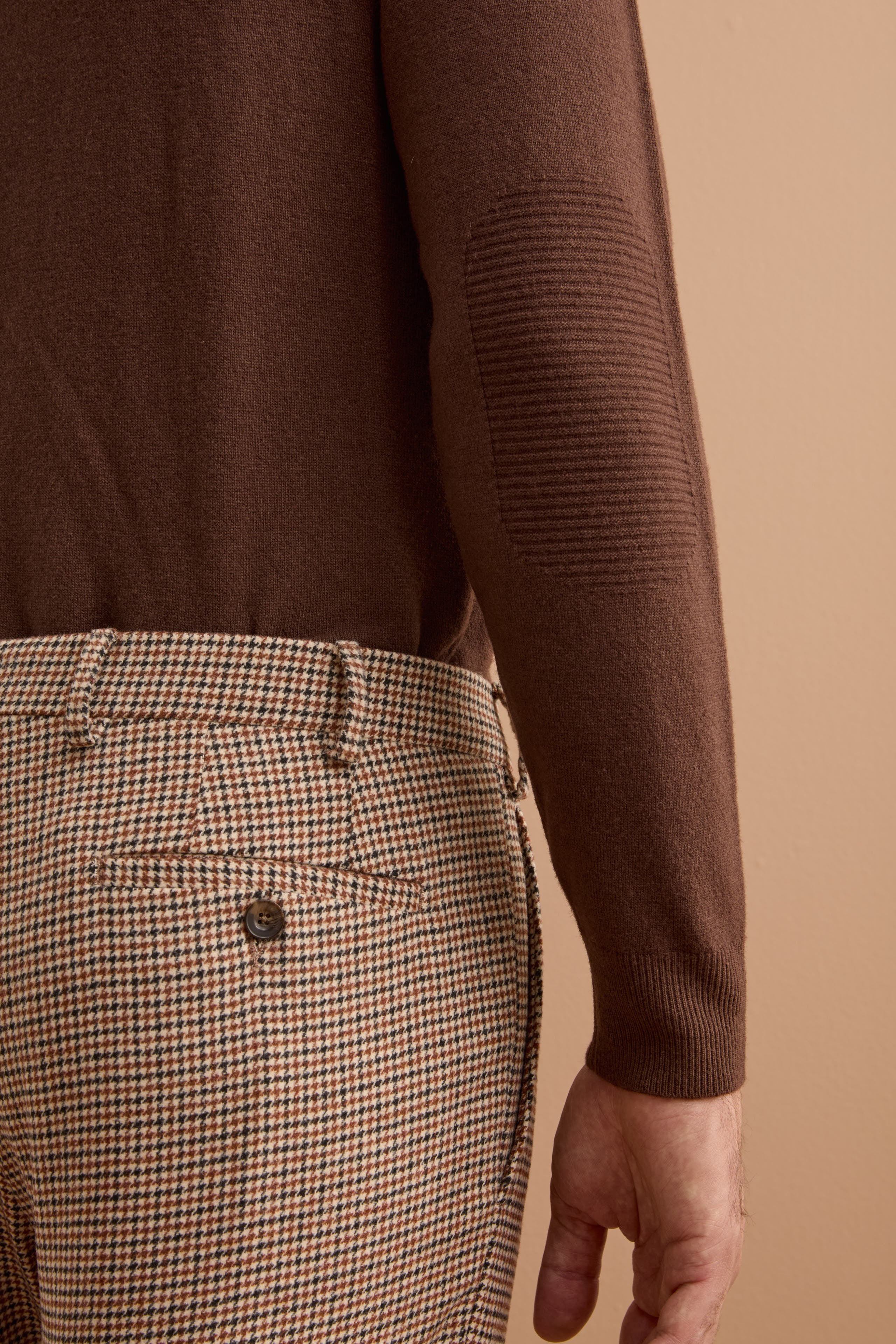 Pure Merino Wool Crew Neck Sweater - brown