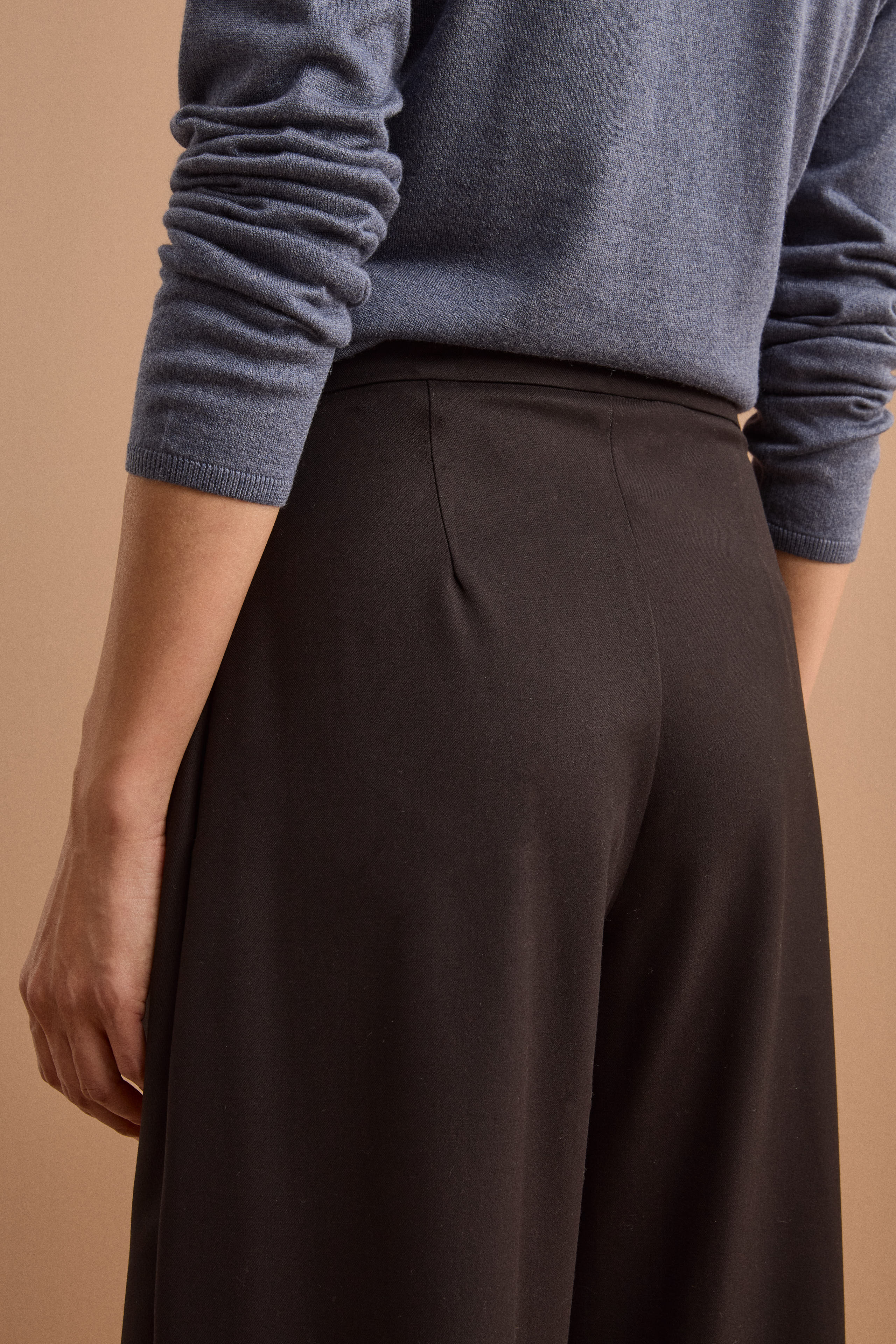 Pantalon Élégant Large à Plis - NOIR