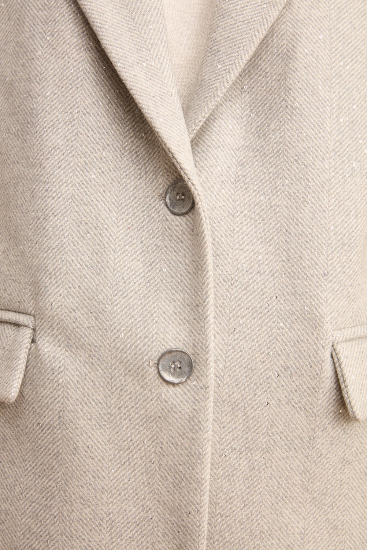 Gefütterte Jacke aus Wollmix mit Pailletten - -