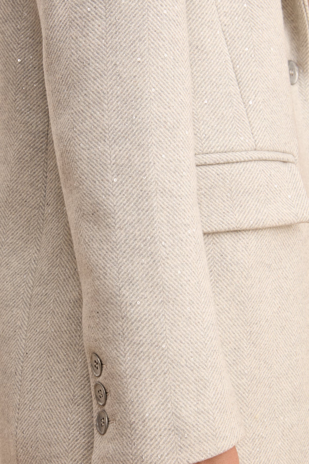 Gefütterte Jacke aus Wollmix mit Pailletten - -