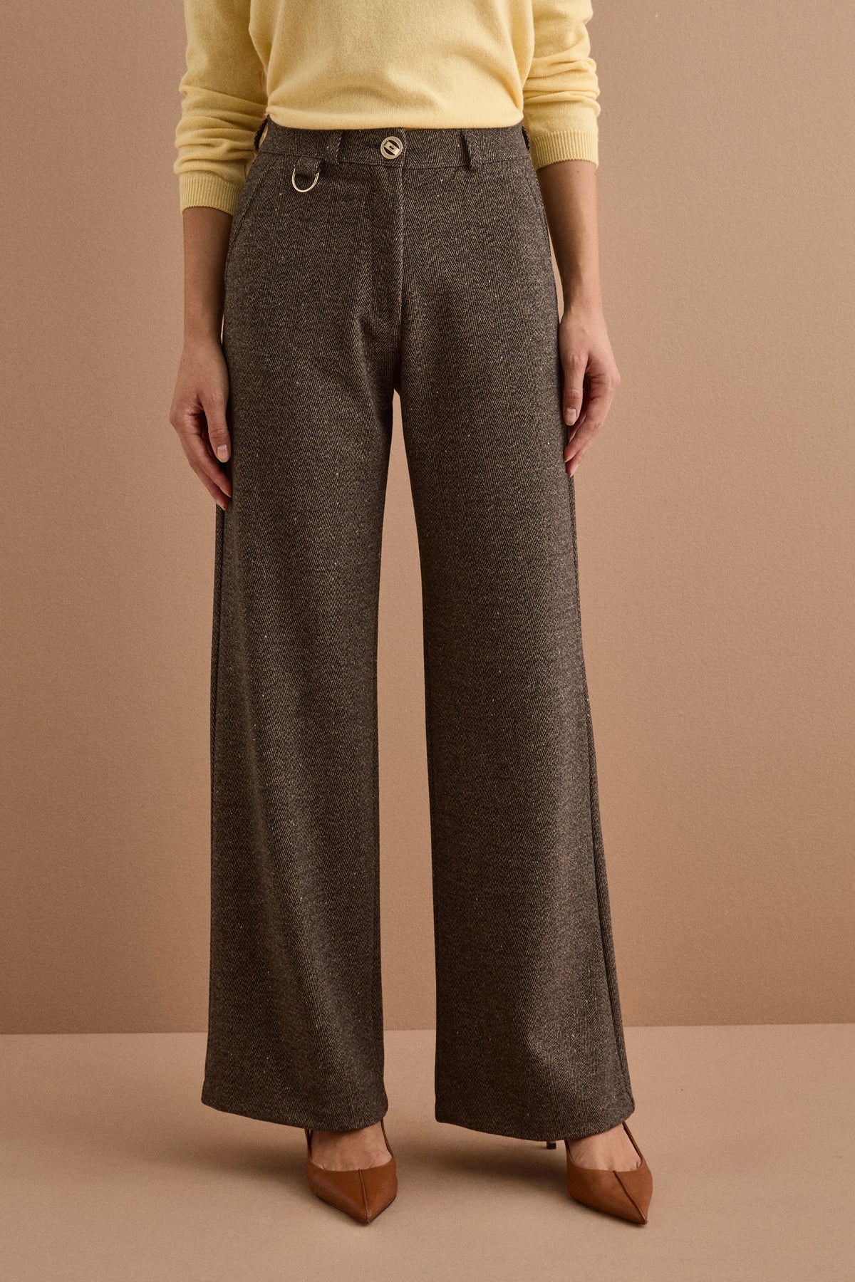 Pantalone Chevron a Gamba Larga - GRIGIO