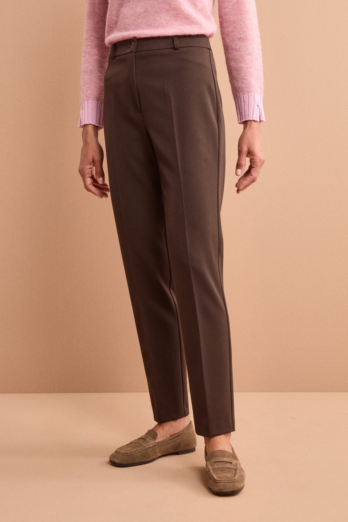 Zigarettenhose Regular Fit - Dunkelbraun