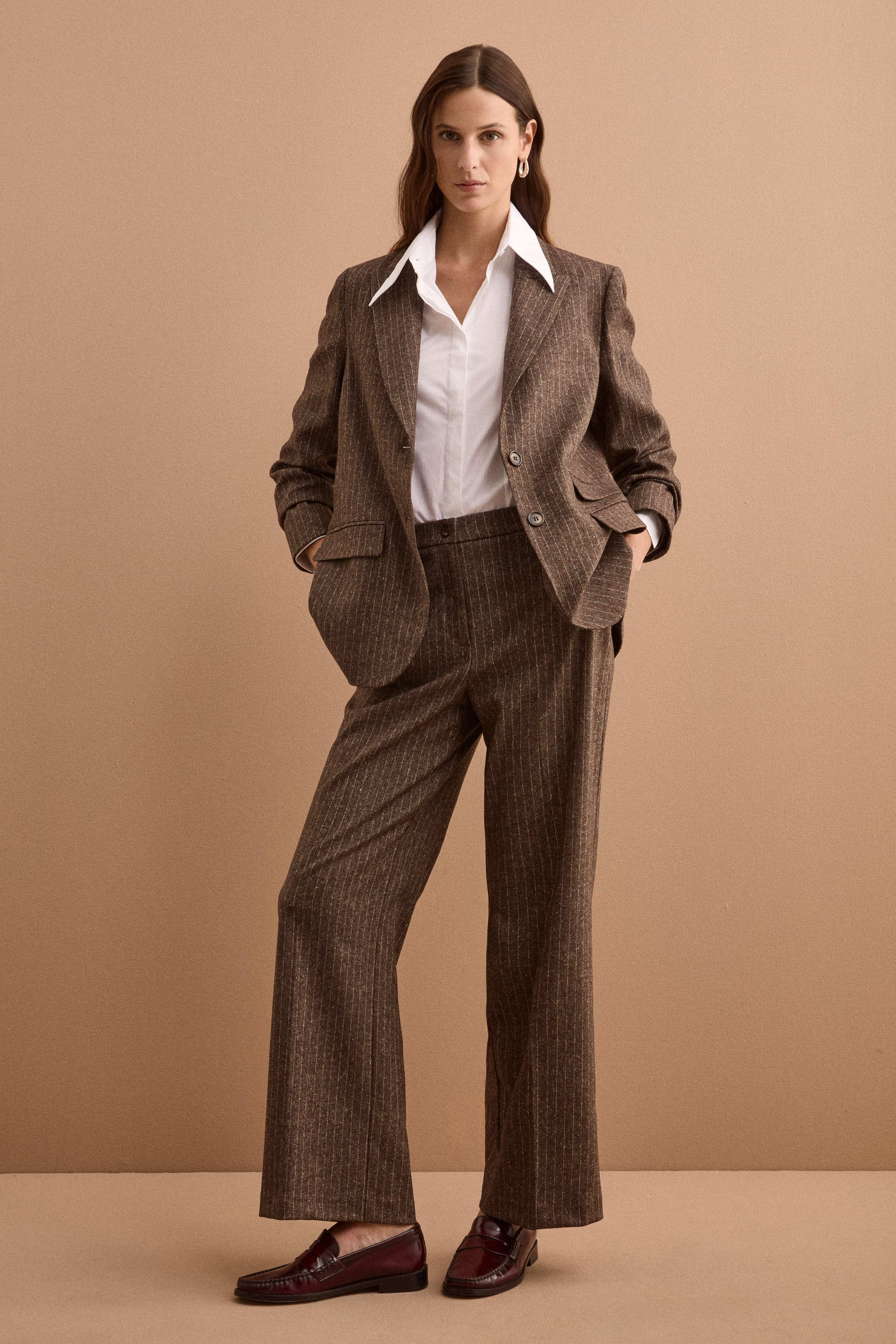 Single-Breasted Lined Wool and Silk Jacke - -