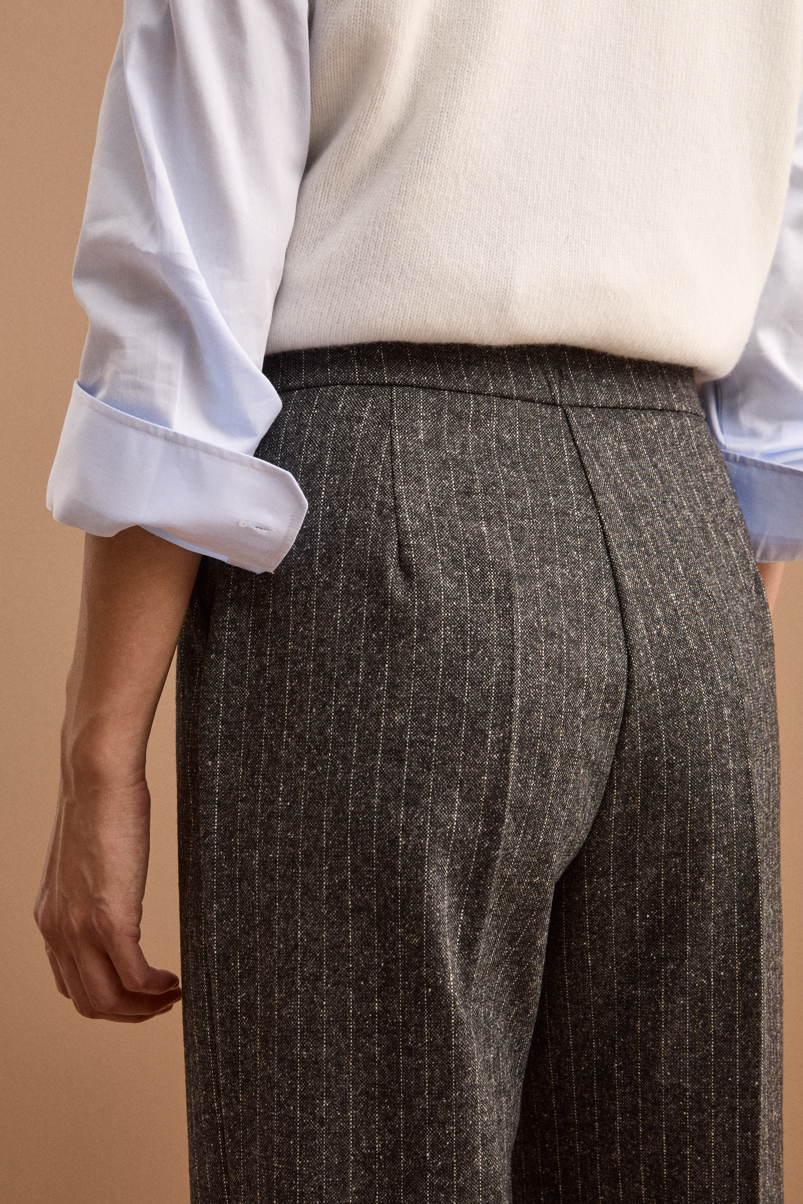 Wool-Blend Palazzo Trousers - -