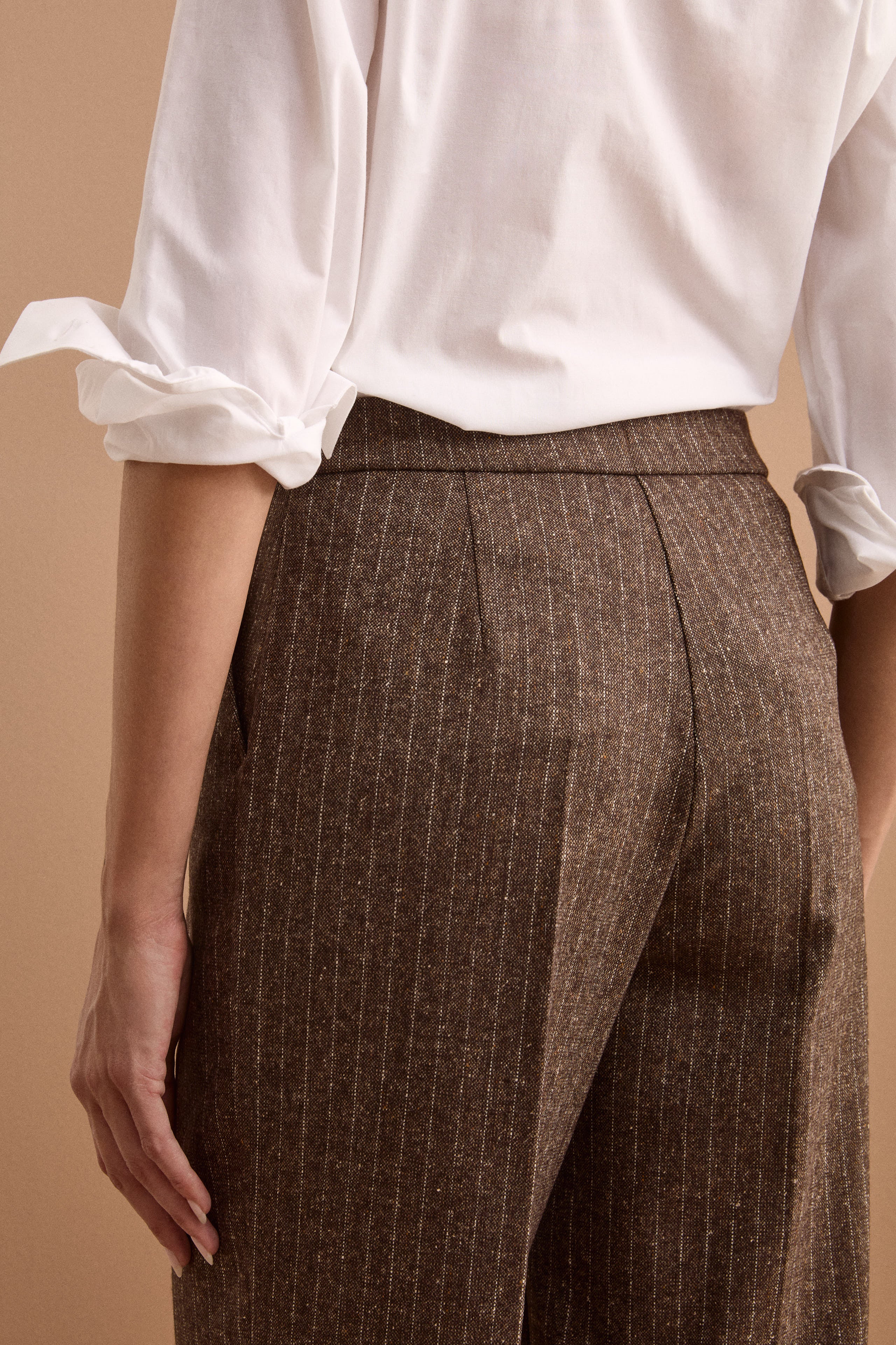 Wool-Blend Palazzo Trousers - -