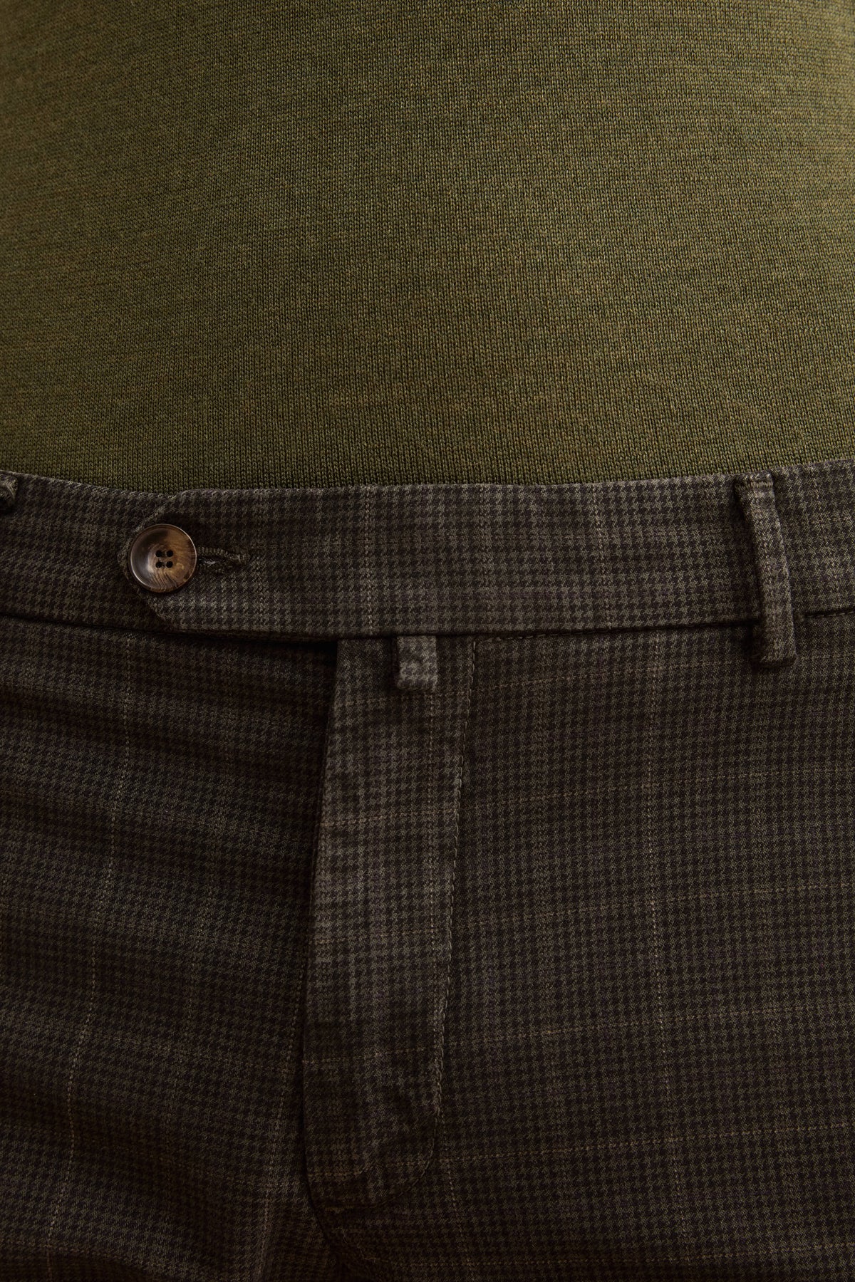 Slim-Fit Check Cotton-Blend Trousers - P-Poule Green