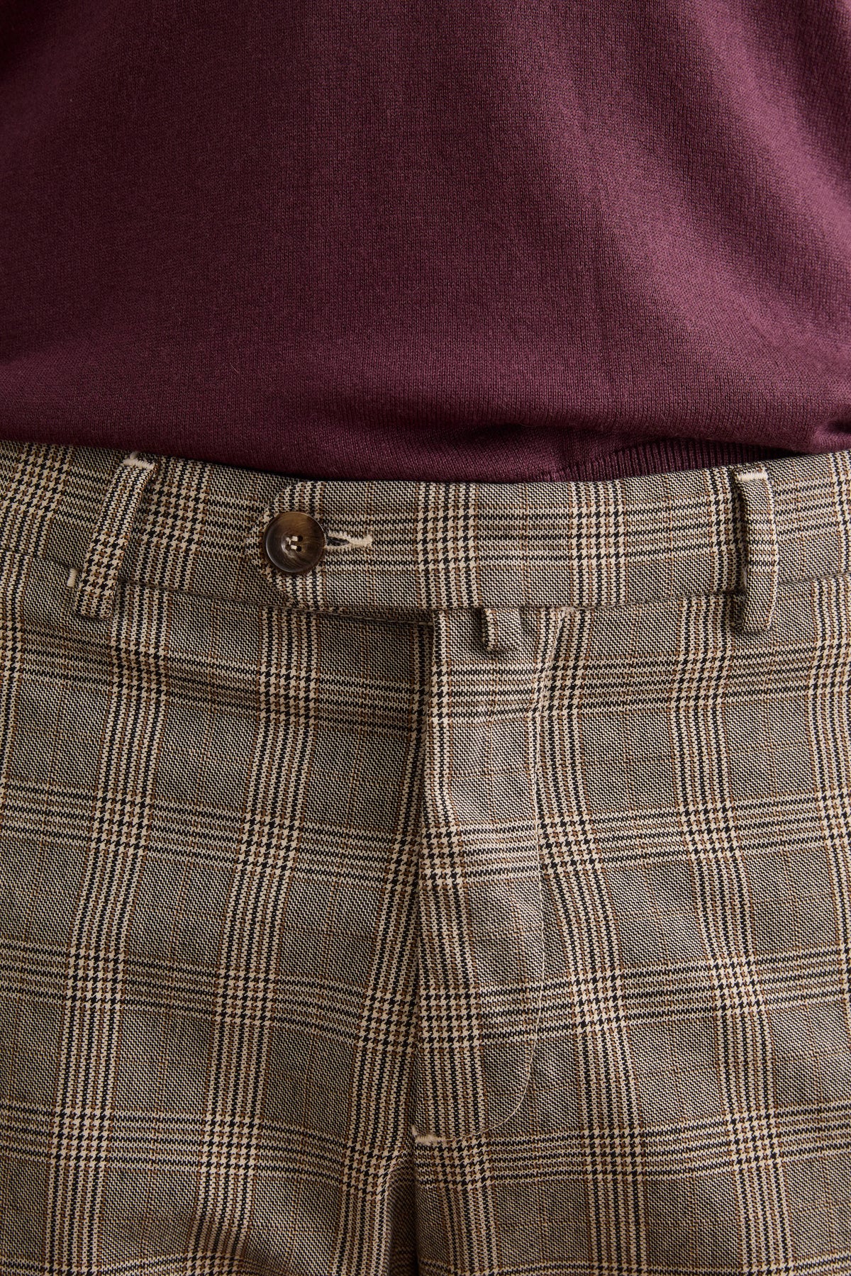 Herren Karierte Chinohose aus Baumwollmix - -
