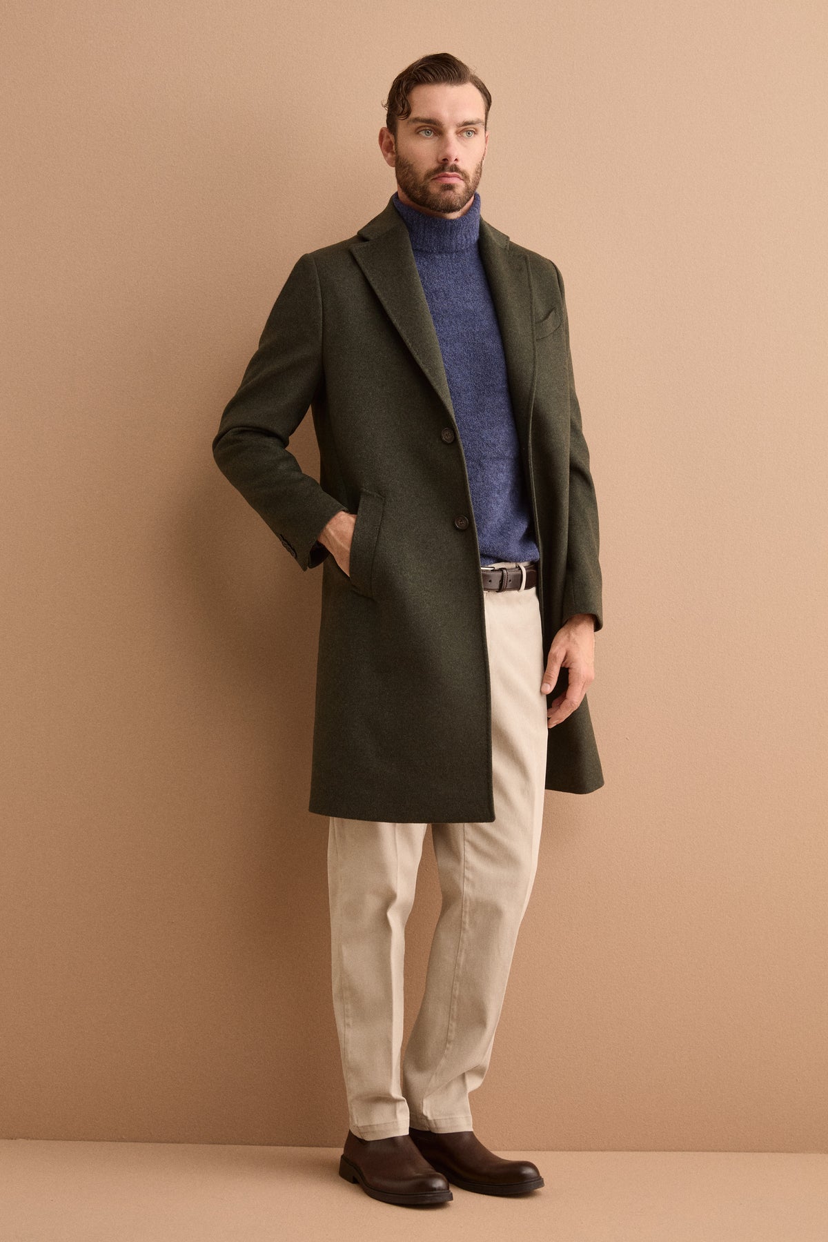Pantalone Chino Regular Fit con Elastico - SABBIA