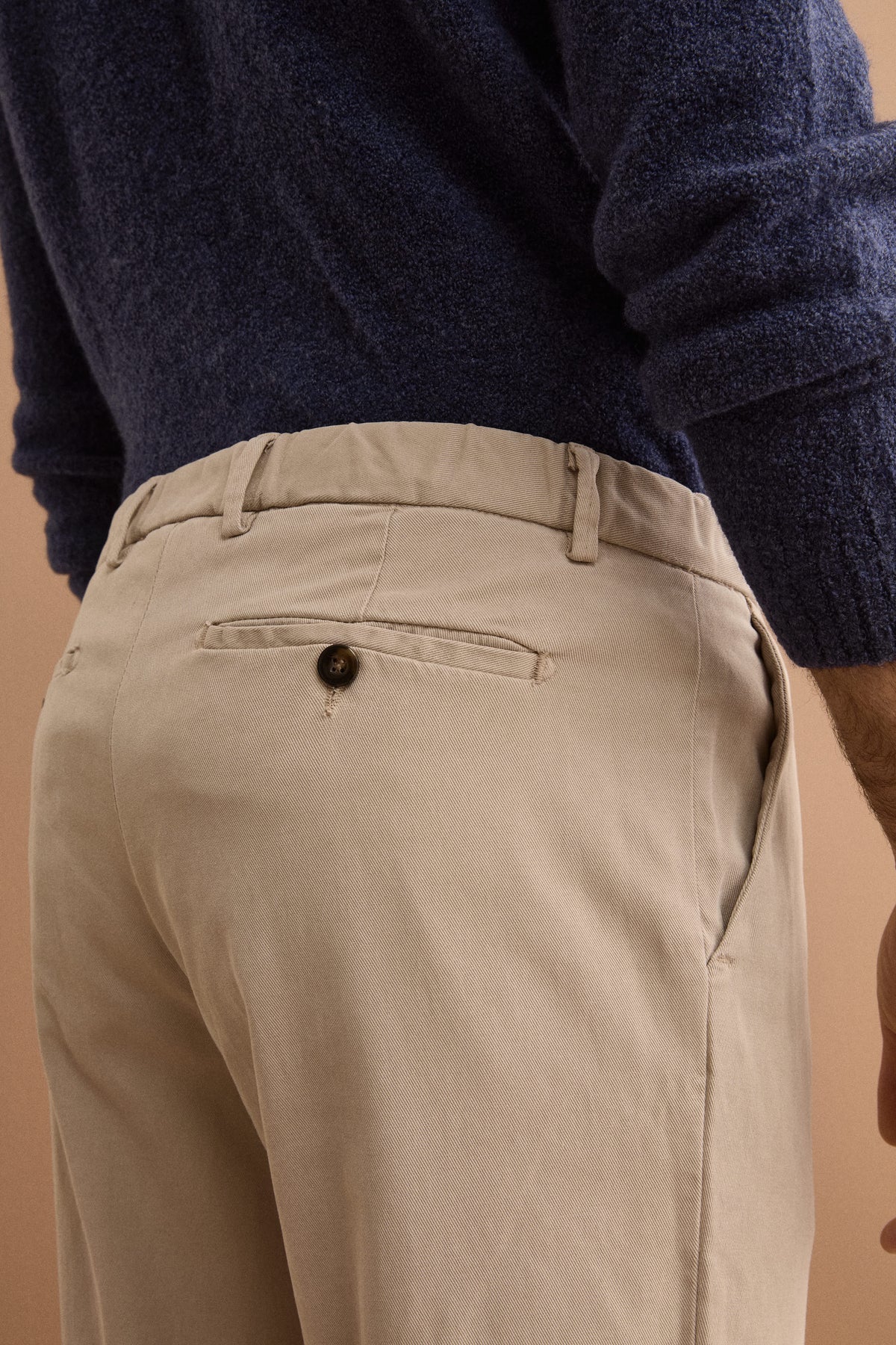 Pantalone Chino Regular Fit con Elastico - SABBIA