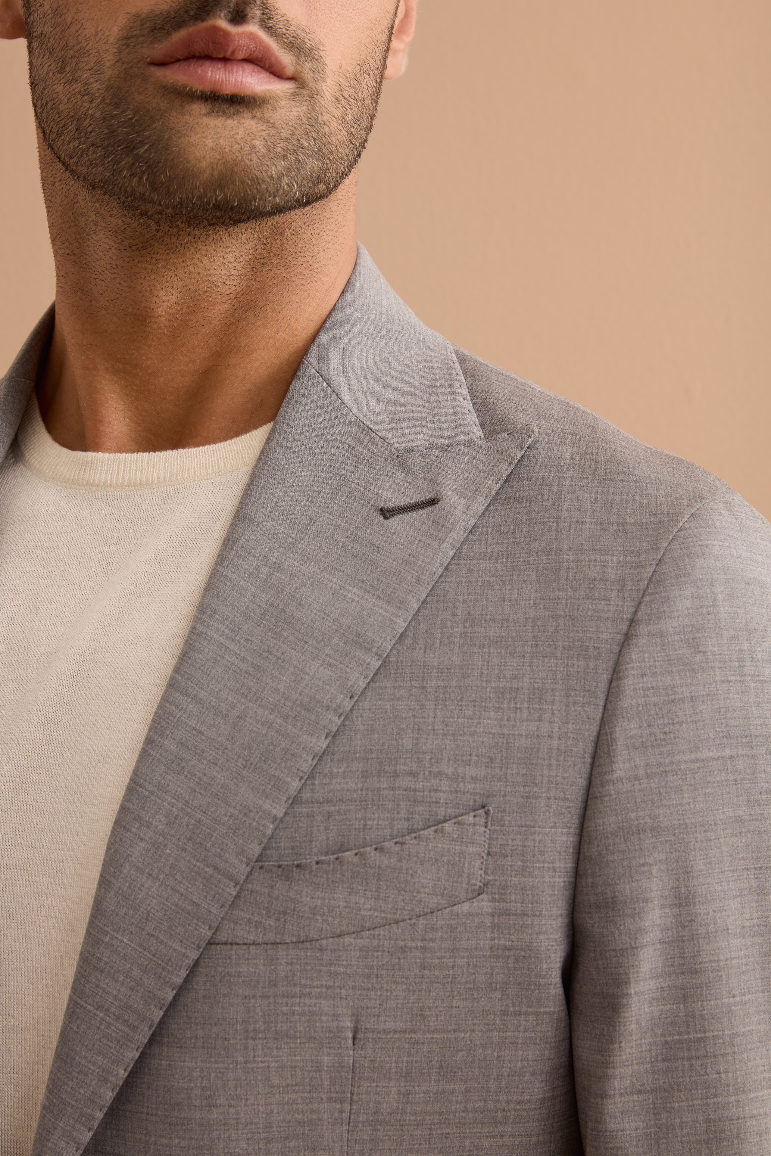 Abito Monopetto Slim Fit in Pura Lana Vergine Nobility - GRIGIO