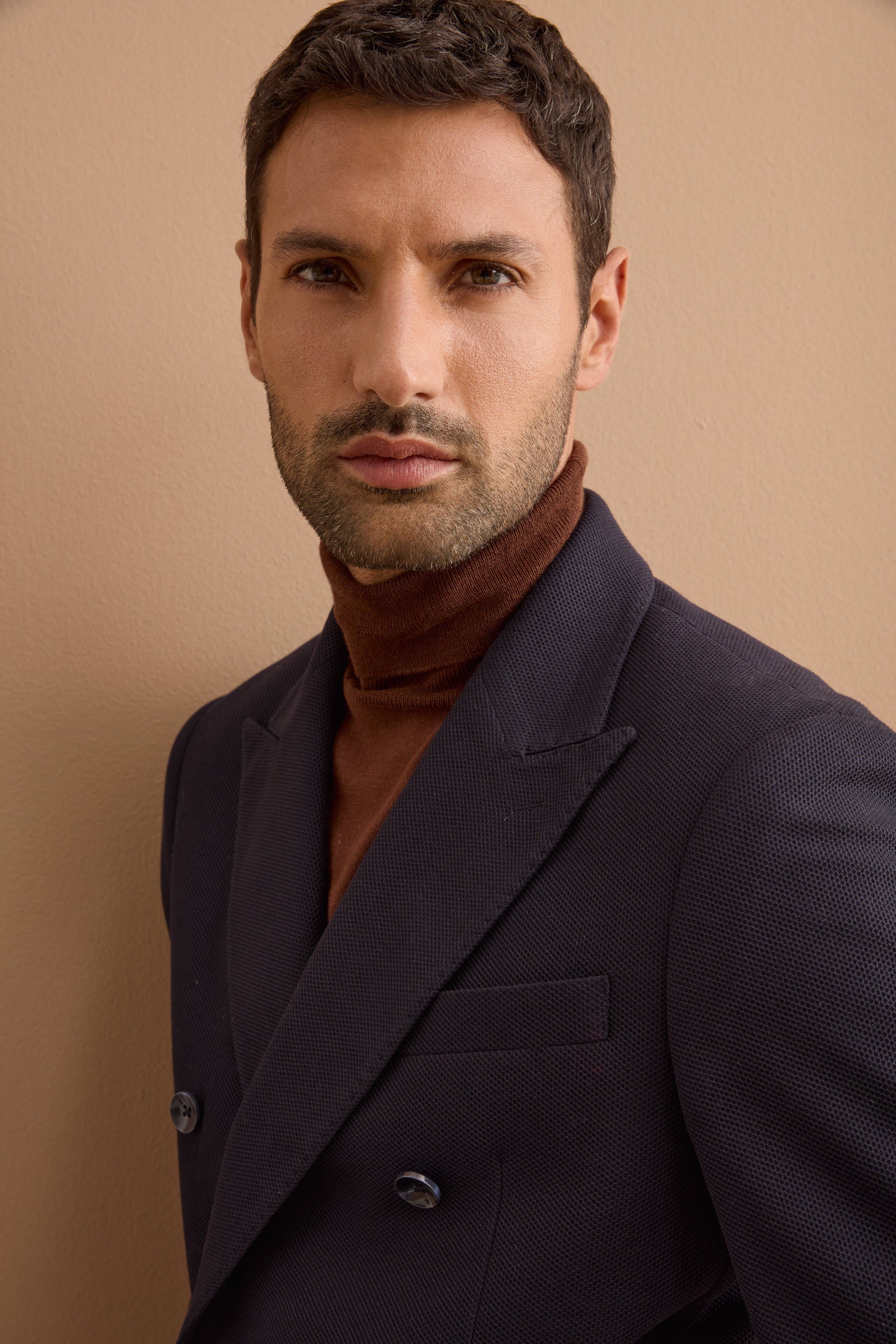Giacca Doppiopetto Slim Fit Semifoderata - BLU
