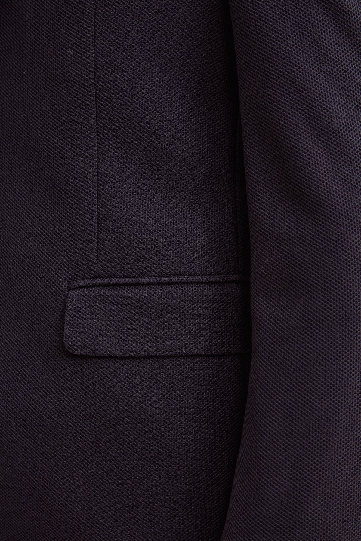 Wool Blend Regular Fit Houndstooth Trousers - BLUE