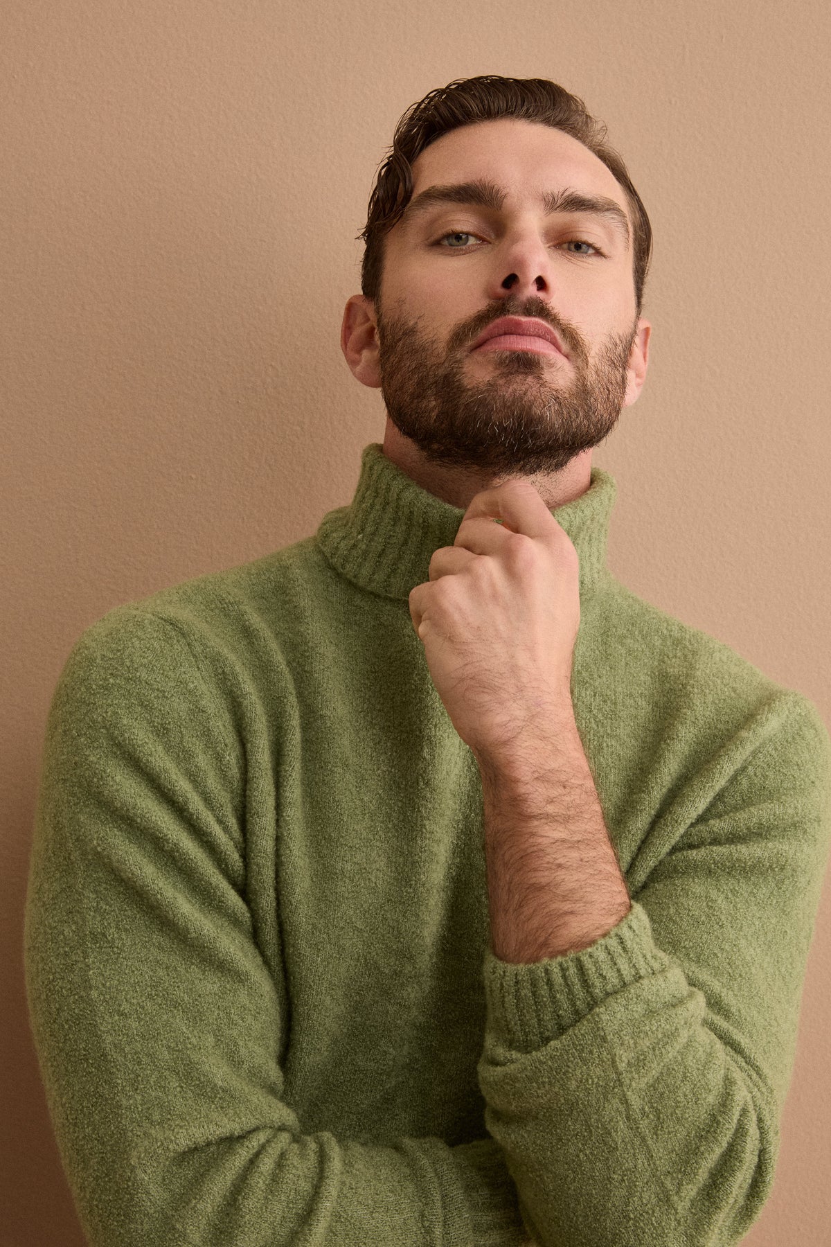 Maglia Dolcevita in Misto Lana e Cashmere - VERDE