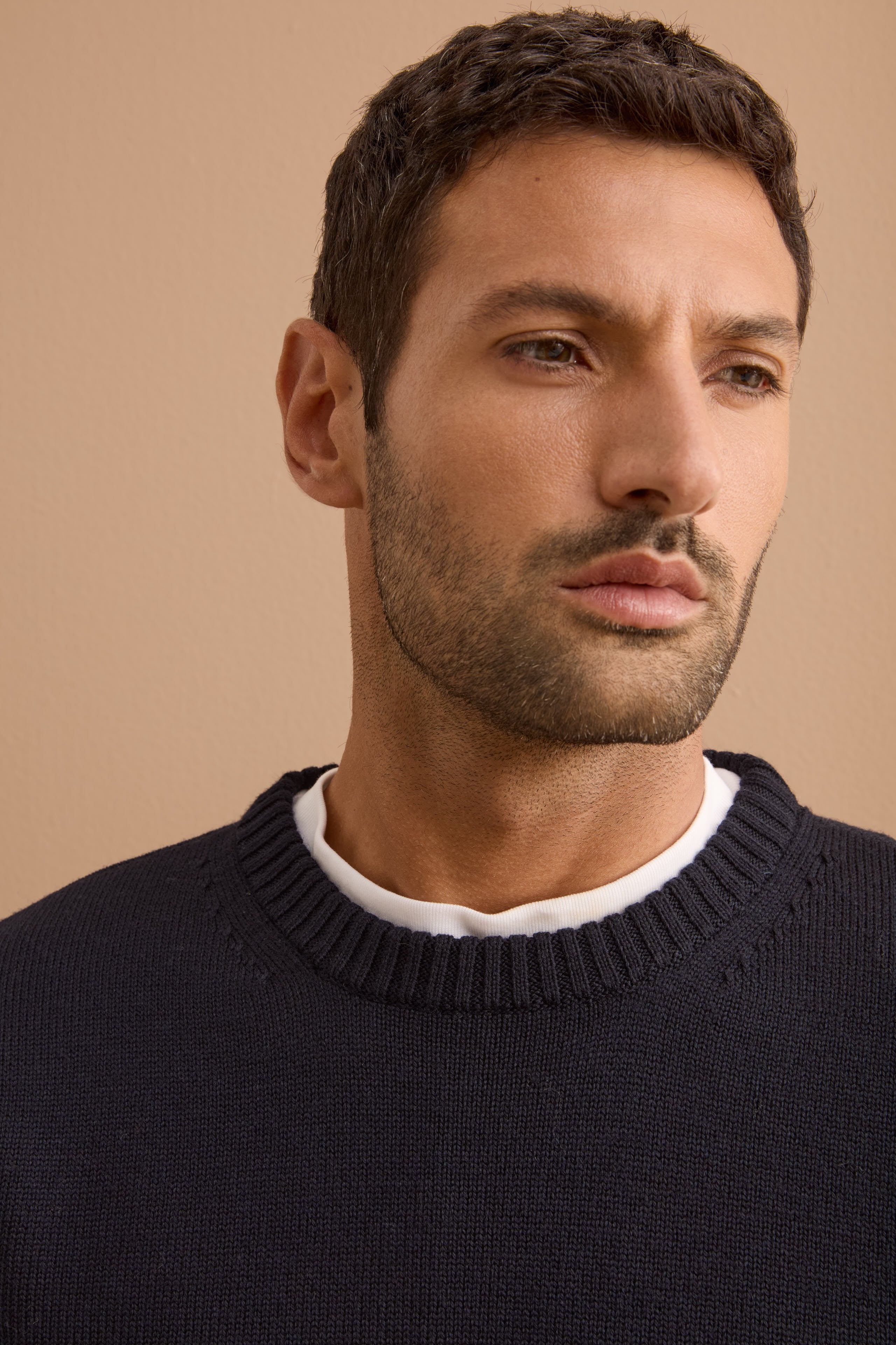 Pure Merino Wool Crew Neck Pullover - BLUE