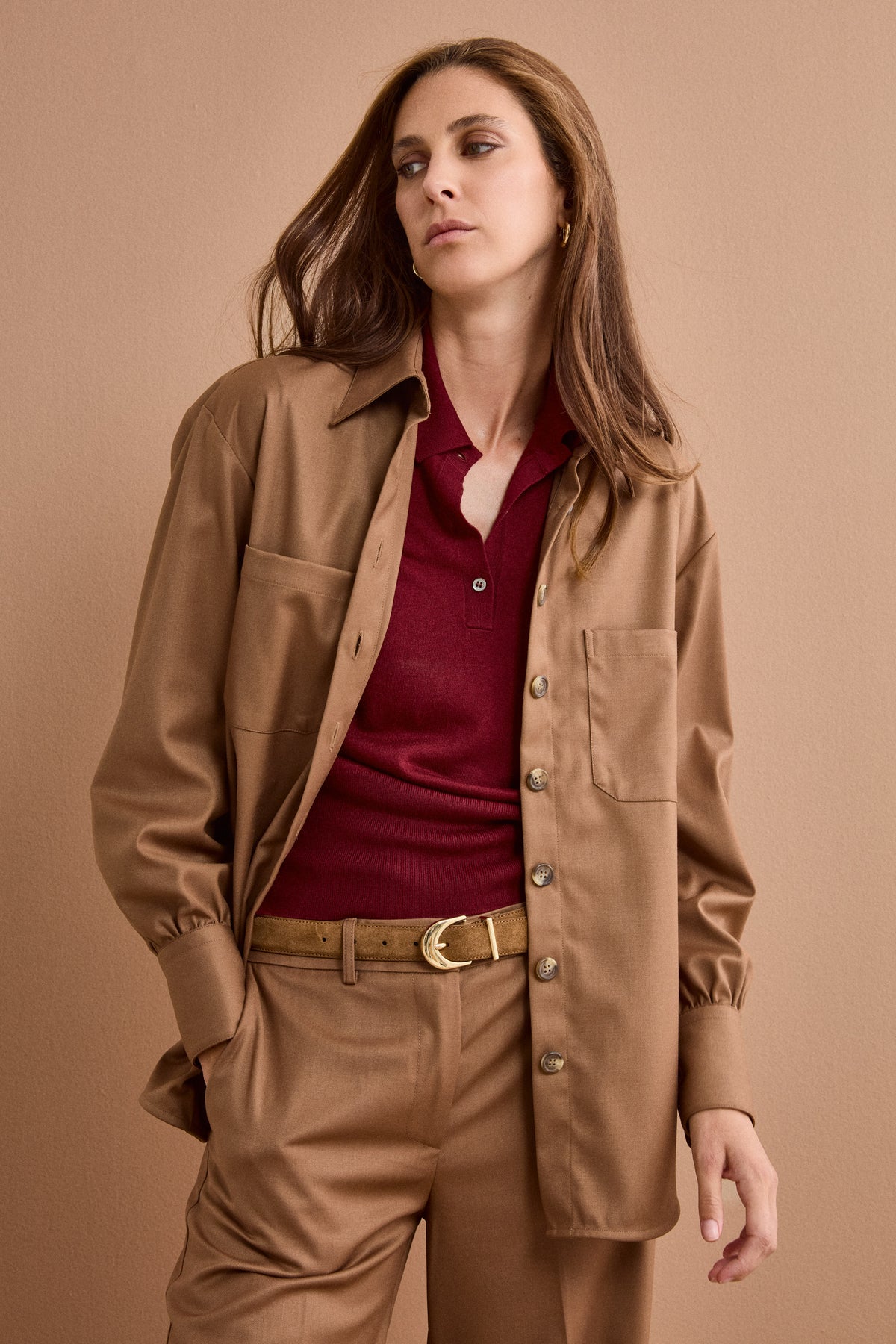 Camicia Overshirt con Tasche - CAMMELLO