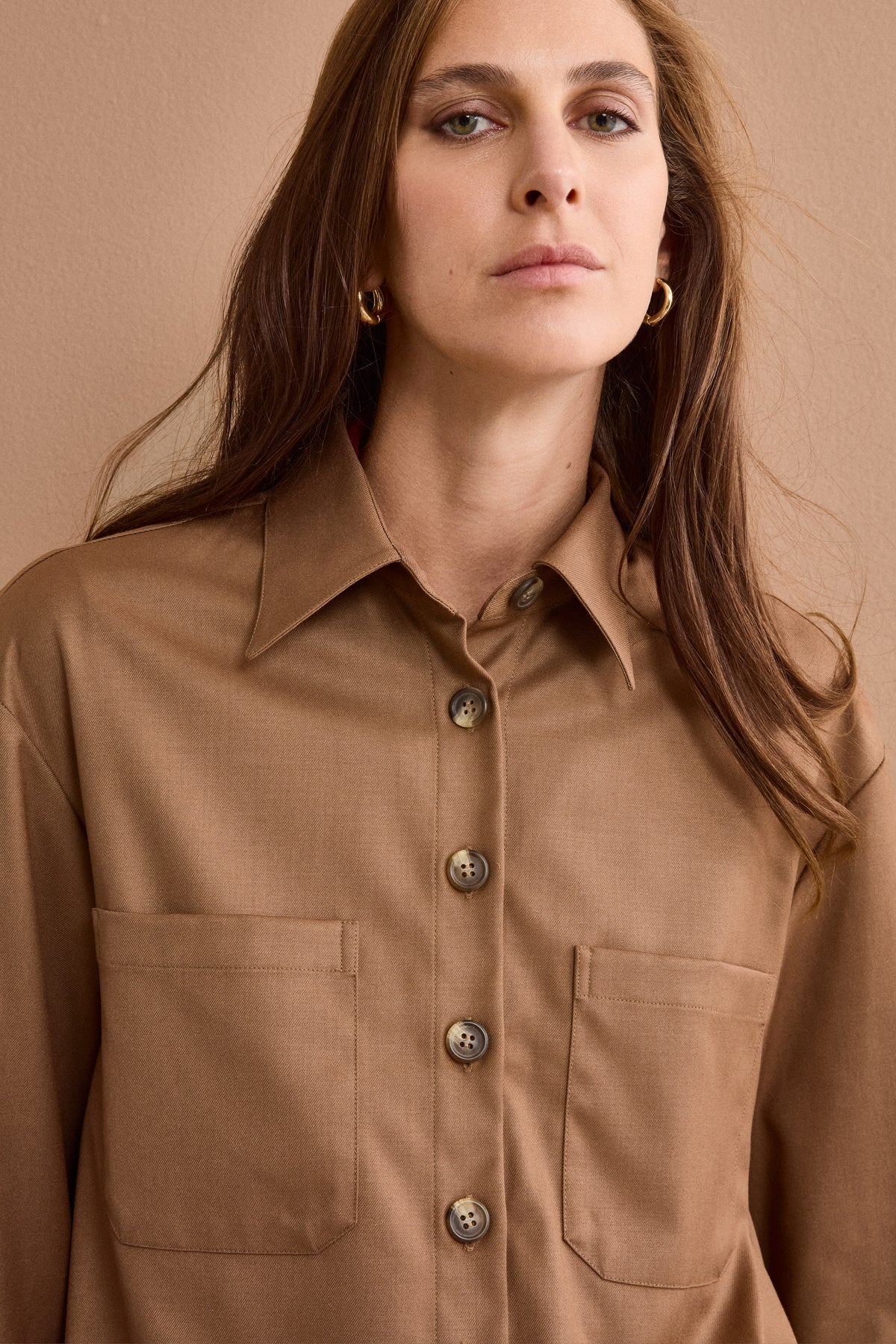 Camicia Overshirt con Tasche - CAMMELLO