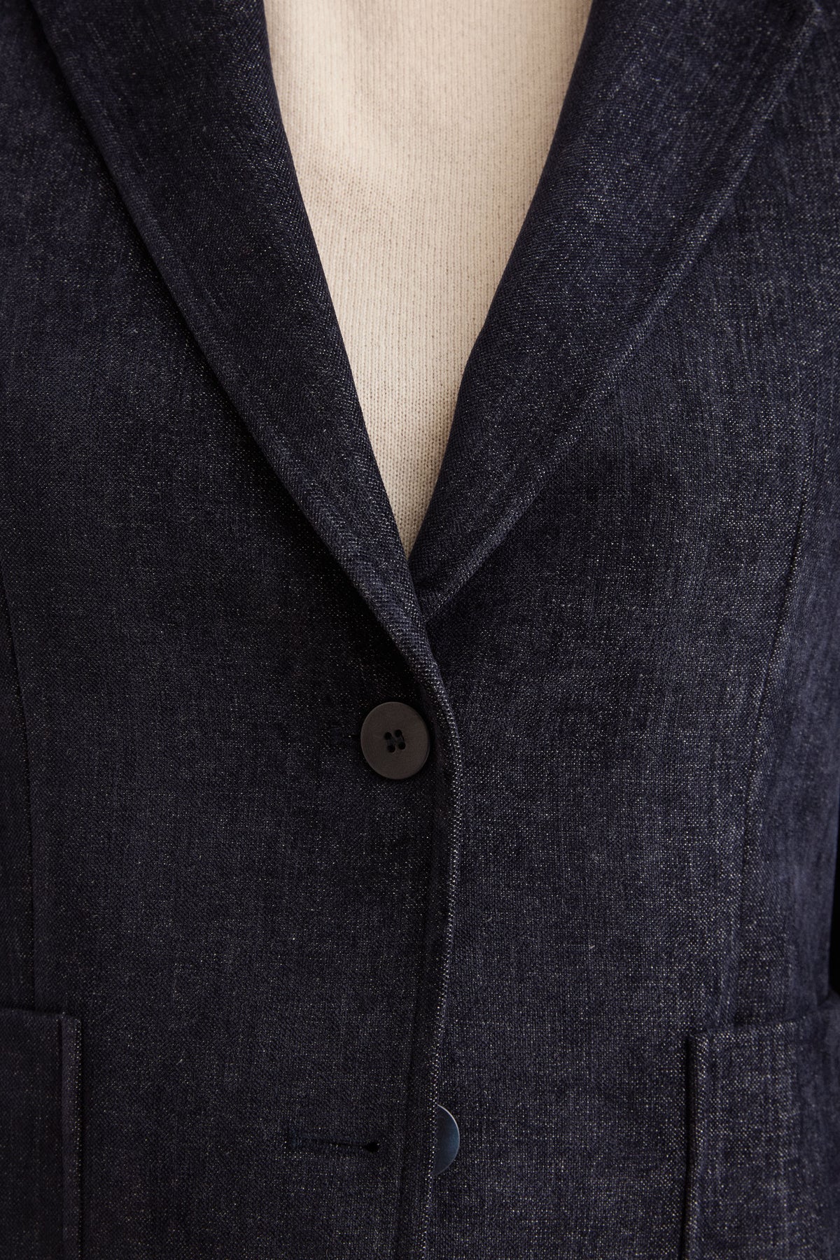 Giacca Fantasia Denim in Velluto - BLU