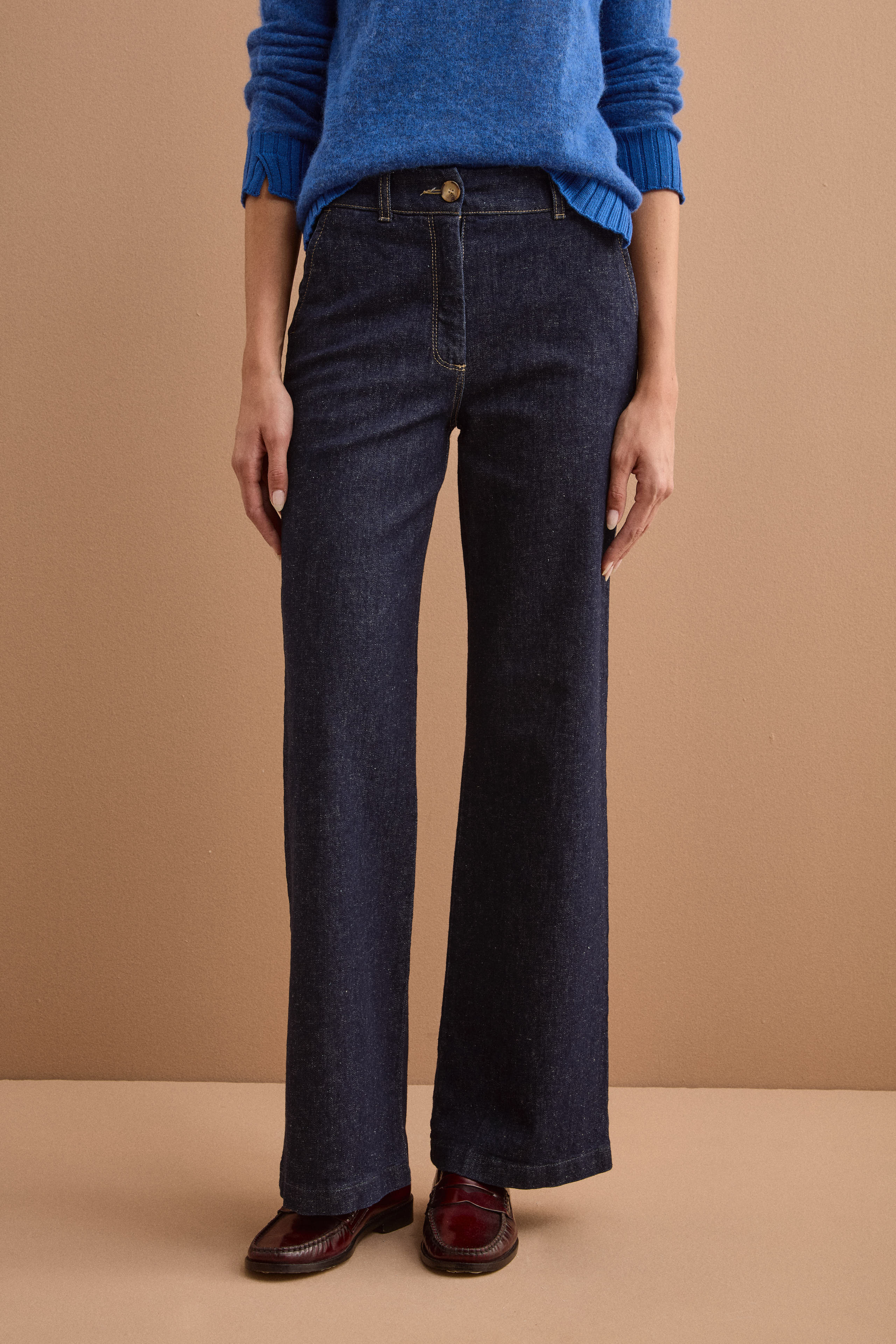 5-Pocket-Jeans im Palazzo-Stil aus Denim - Blaue Jeans