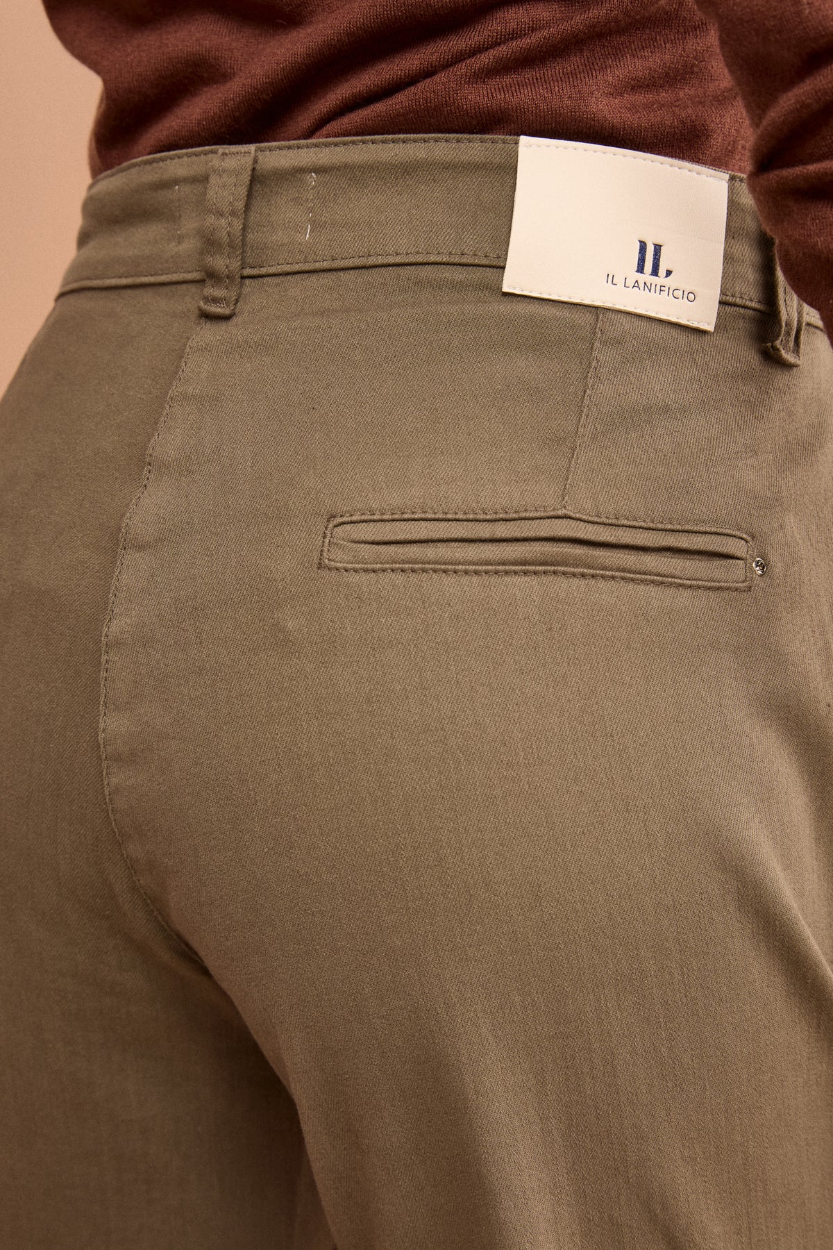 Pantalone Slim Fit in Cotone con Tasche America - MARRONE