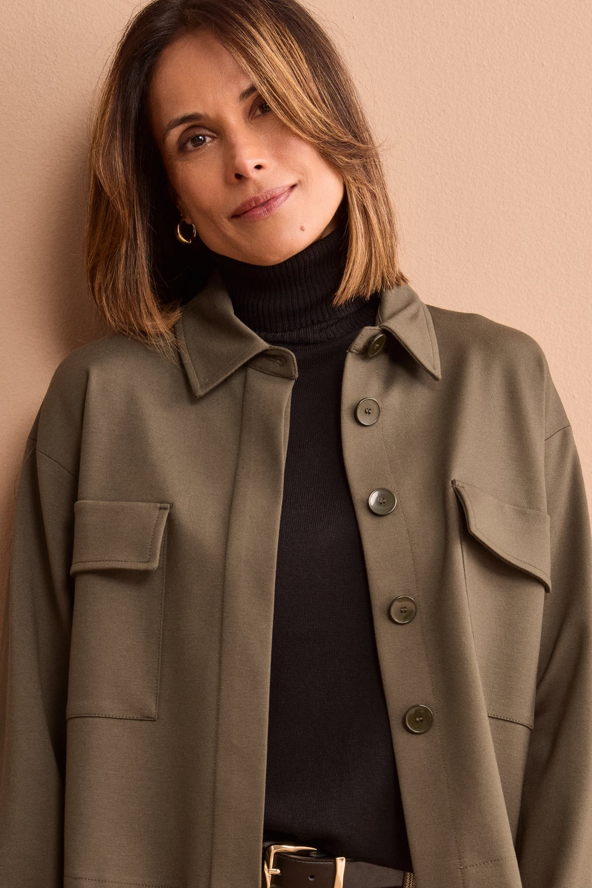 Giacca Overshirt Sfoderata Regular Fit - VERDE MILITARE