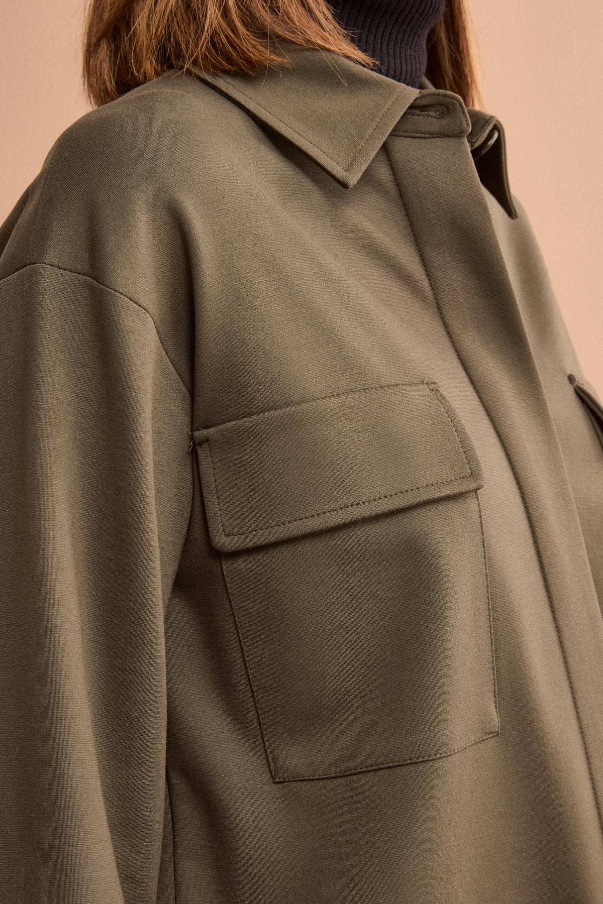 Giacca Overshirt Sfoderata Regular Fit - VERDE MILITARE