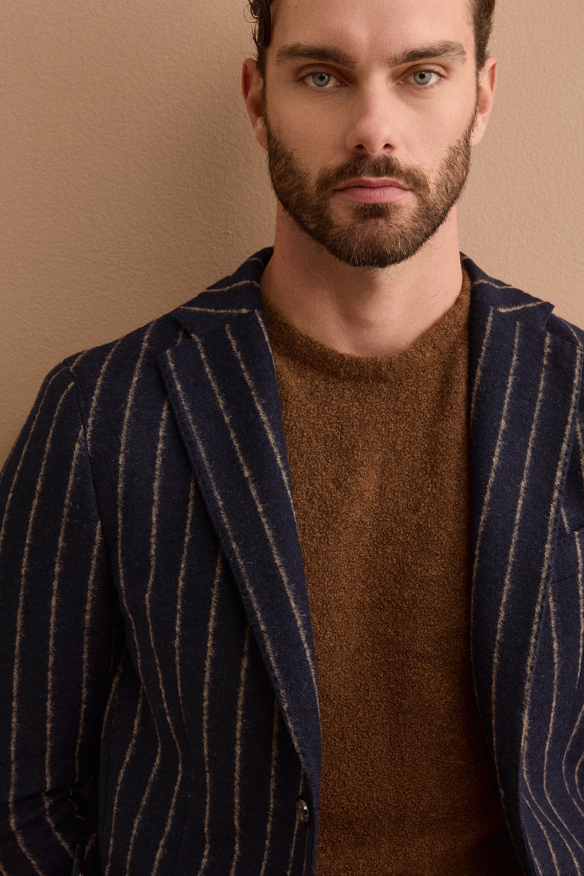 Giacca Destrutturata Regular Fit con Revers Classico - BLU GESSATO