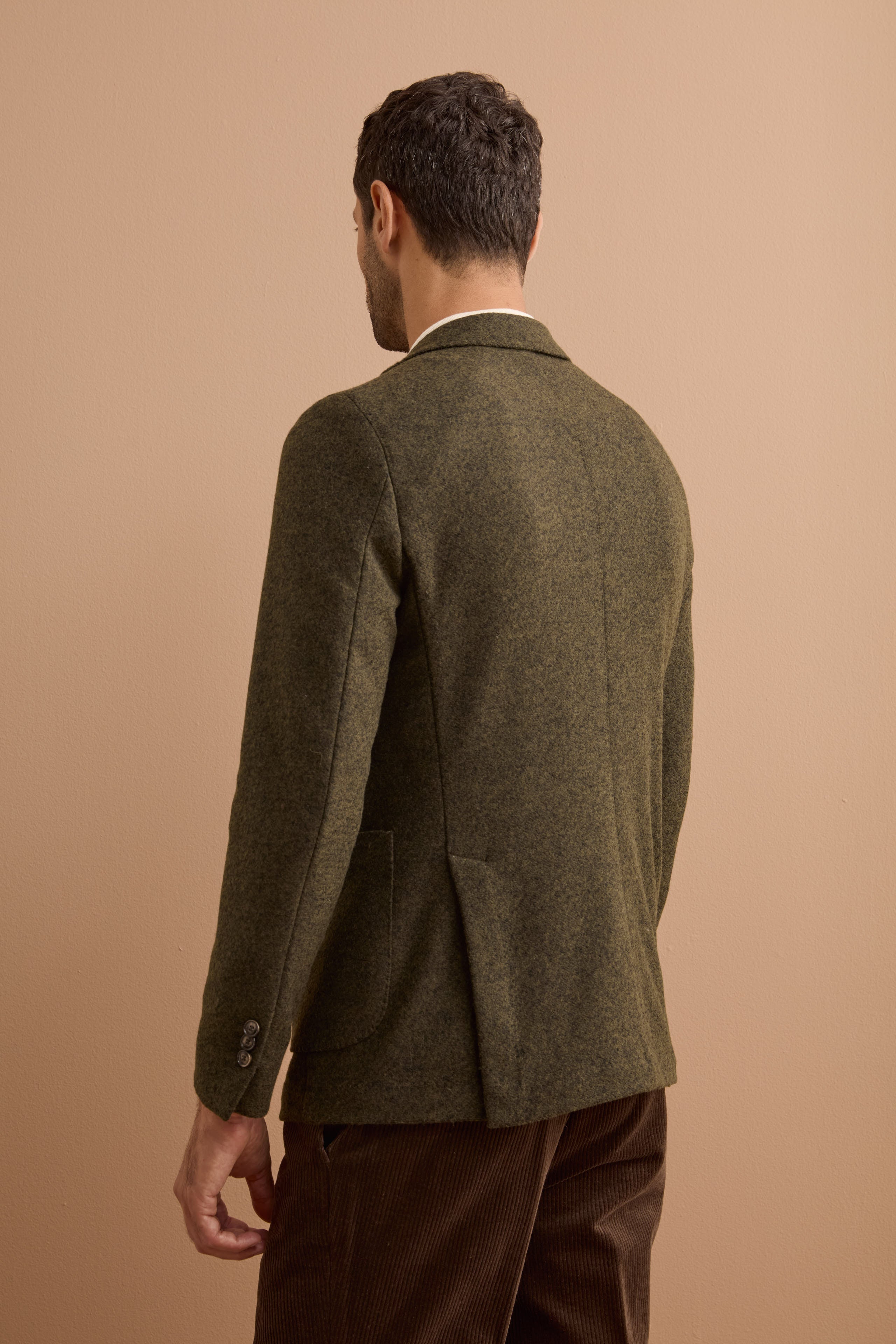 Halbgefütterte Herren-Jerseyjacke aus Wollmischung - -