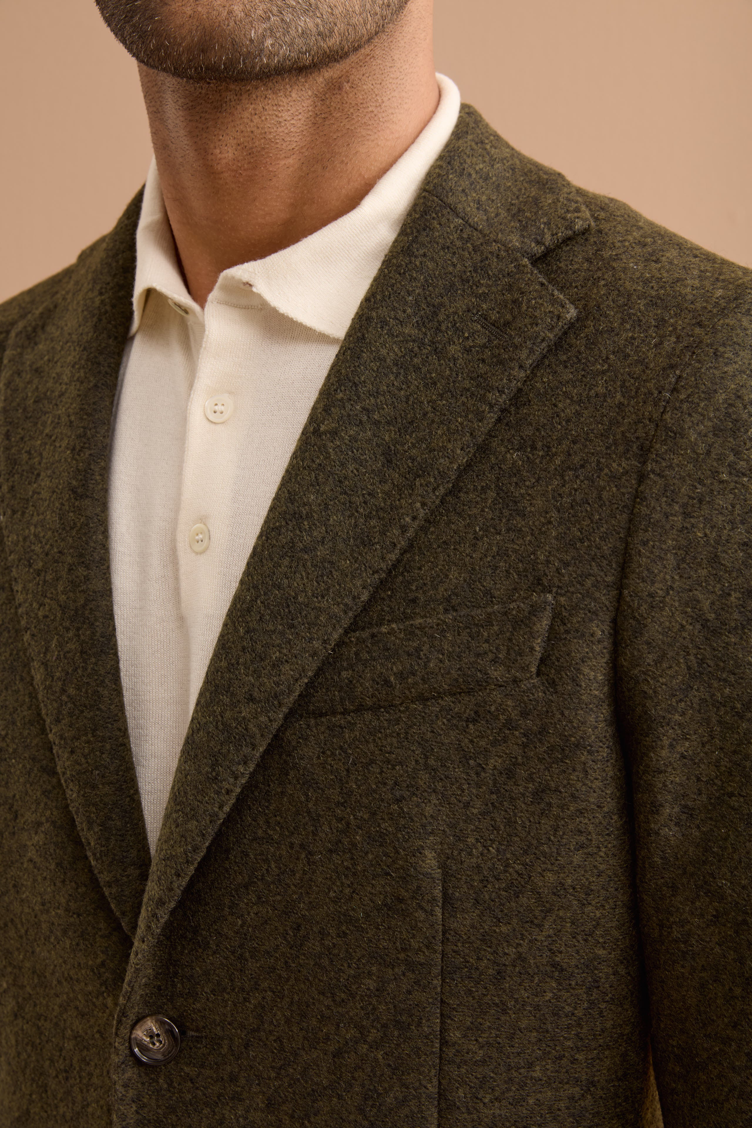Halbgefütterte Herren-Jerseyjacke aus Wollmischung - -