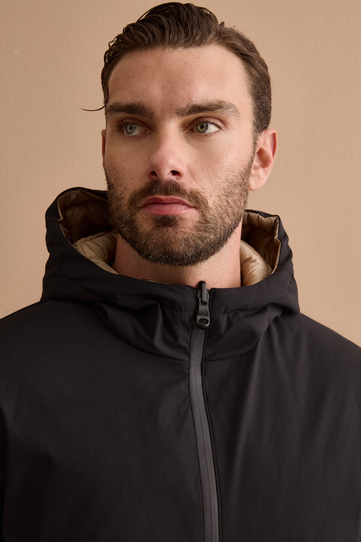 Herren-Wendejacke mit Steppung - SCHWARZ