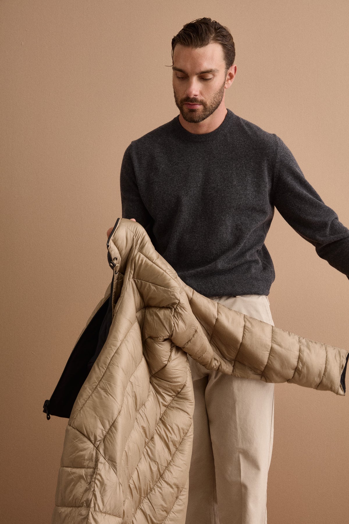 Herren-Wendejacke mit Steppung - SCHWARZ