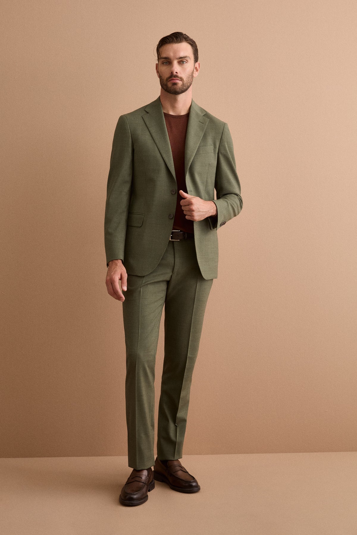 Slim-Fit Single-Breasted Virgin Wool Suit in a Bold Colour - GREEN