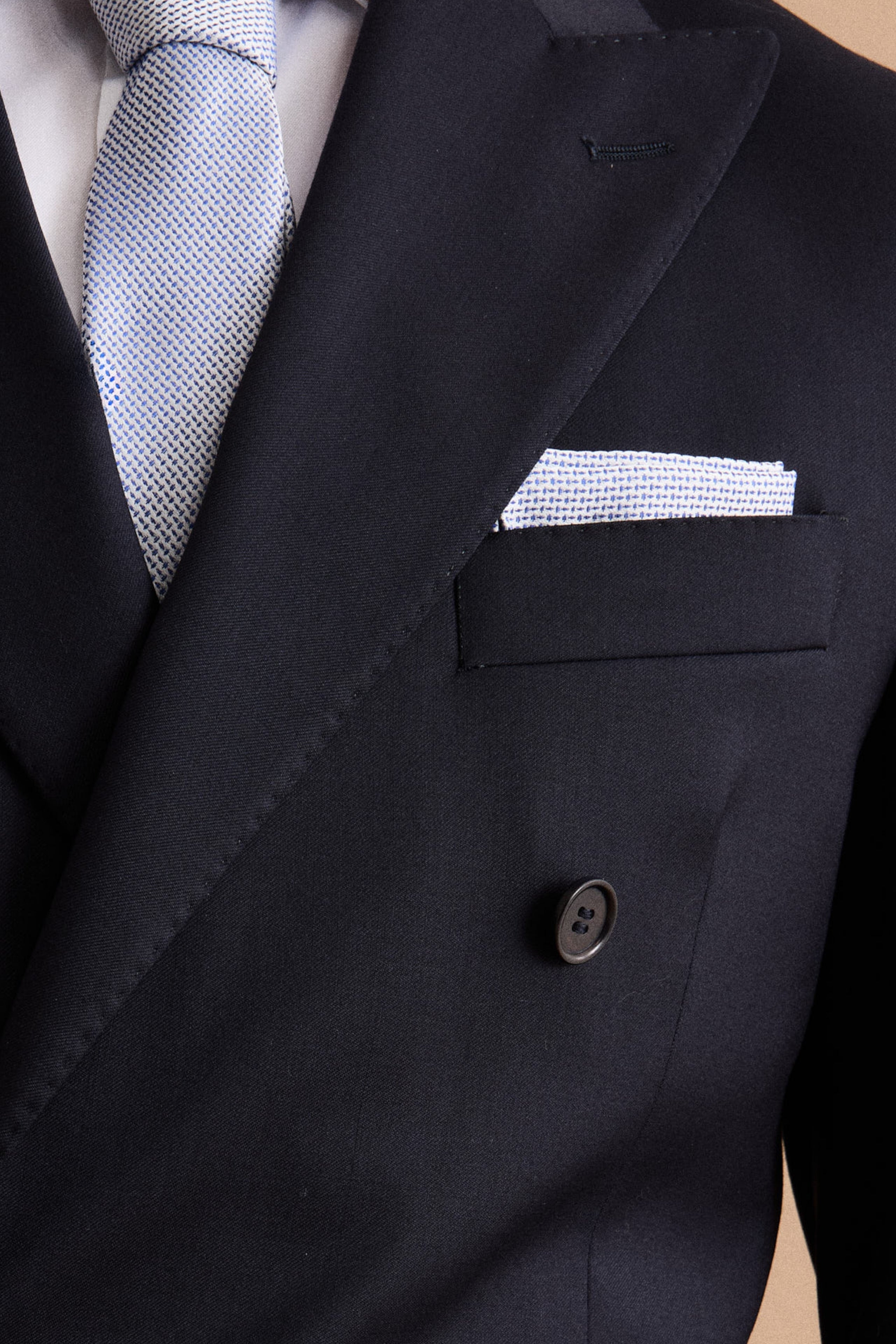 Gemustertes Einstecktuch für Zeremonien - Hellblaues Muster